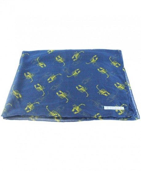 Kuldip Crushed Effect Pashmina Style Scarf. Animal Print Designs. - Scorpion Blue - CY11FHMP3RN