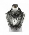 TONSEE Lightweight Triangle Floral Fashion Lace Fringe Scarf Wrap for Women - Black - C612MZPNHS6