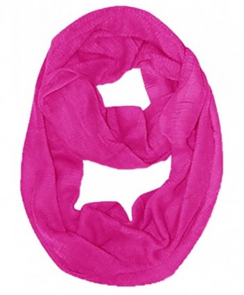 Peach Couture Cashmere feel Gorgeous Warm Two Toned Infinity loop neck scarf snood - Fuchsia - C211Q90MON3