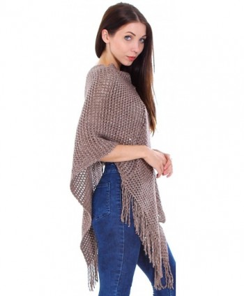 Livingston Ponchos Crochet Fringed Sequins