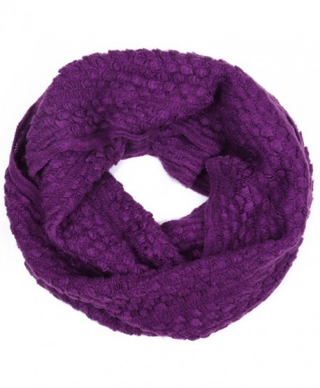 Bluelans Unisex Winter Cable Knit Infinity Circle Snood Scarf Plain Color - Purple - CH12692VDTV