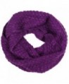 Bluelans Unisex Winter Cable Knit Infinity Circle Snood Scarf Plain Color - Purple - CH12692VDTV