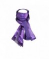 CTM Women's Long Satin Solid Color Scarf- Eggplant - C4115YK5P0N