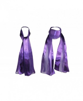 CTM Womens Satin Solid Eggplant in Fashion Scarves