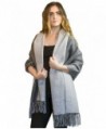 MoonCats Wool & Pure Cashmere Shawl Large Soft & Heavy Scarf Wrap & Plaid for women - Grey - CW12C38TFUJ