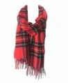 DRY77 Blanket Oversized Tartan Long Cashmere Feel Scarf Wrap Shawl Pashmina Women Men - Red - CB12N0HBMNM