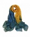 Amiley women scarfs - Mixed Color flowers Painting Infinity Scarf - Yellow - CR12O7MWNCZ