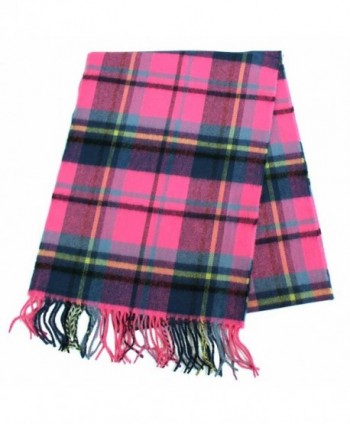 Pink Cashmere Unisex Plaid Scarf