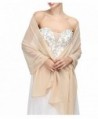 macria Chiffon Bridal Wedding Shawl Wrap Women's Evening Dress Stole Scarves - Champagne - CV187DOIZD5