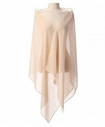 macria Chiffon Wedding Evening Champagne in Fashion Scarves