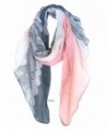 GERINLY Lightweight Scarves: Fashion Lace Print Shawl Wrap For Women - Grey+lightpink - C2126RVNHAV