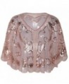 Kayamiya Women's Evening Shawl Wraps 1920s Sequin Beaded Cape Cover Up - Pink - CU180KD7MER