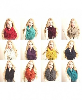 Design Fringe Knitted Crochet Infinity in Fashion Scarves