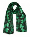 St. Patrick's Day Shamrock Print Scarf- Black - CX12D4CCYSX