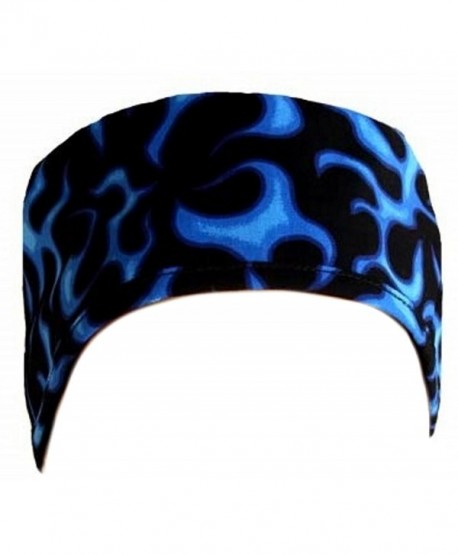 Mens And Womens Medical Scrub Cap - Blue Liquid Flames On Black - CO12ELBQK59