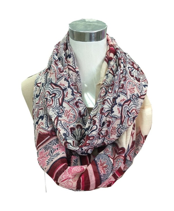 FLOWER PATTERN SCARF INFINITY STYLE S2-05 BURGANDY - CS126IRHXHD