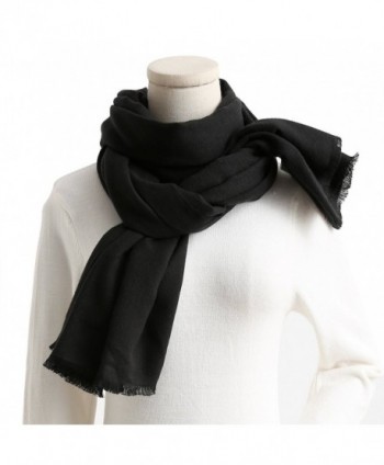Cashmere Feel Cotton Blend Scarf / Shawl / Wrap Super Soft Large Scarves And Shawls - Black - CY1853E3KT4