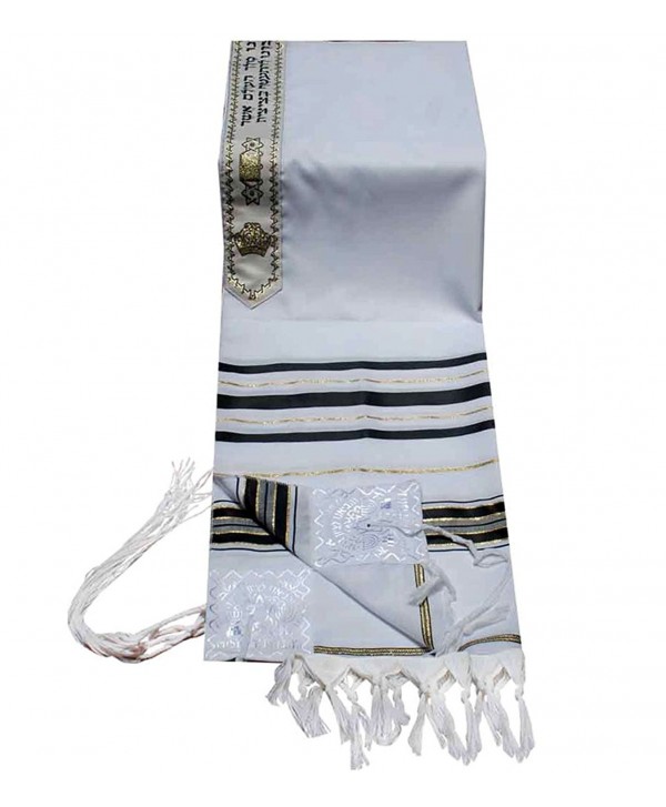 Acrylic ''Temple Tallit''- Color Black / Gold 18" X 72" - CC115JVDRYN