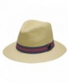 Pamoa Unisex Pms480 Band Wide Brim Straw Fedora Hats (3 Colors) - Natural - CS12D8L0BXP