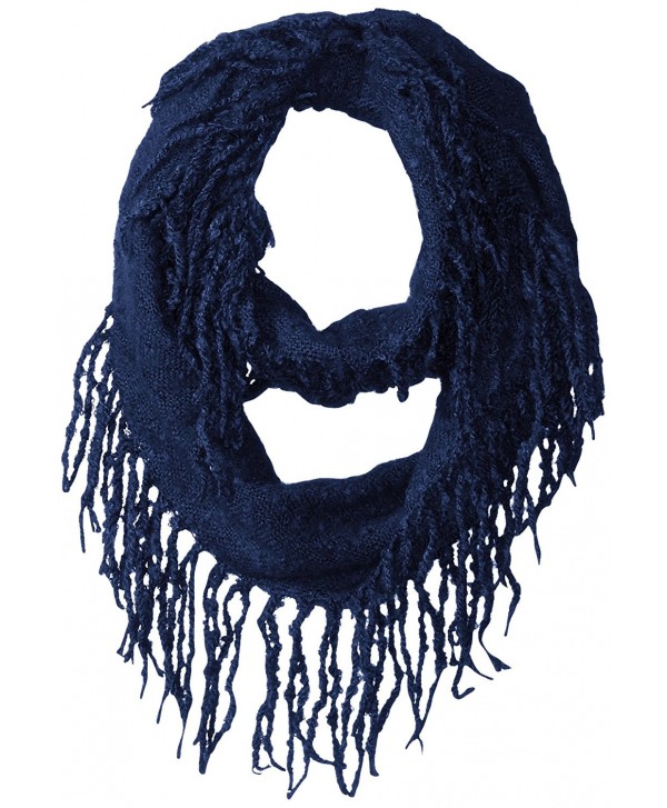 Jessica Simpson Women's Boucle Fringed Eternity Scarf - Navy - CD12KI5LYZN