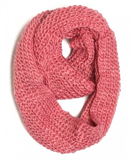 DRY77 Forever Chunky Thick Knitted Fashion Winter Eternity Infinity Loop Scarf - Pink - C511G1152QB