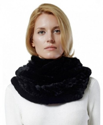 Women's Rex Rabbit Fur Infinity Scarf . - Black - CR124P83GA9