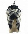 Century Star Women's Gorgeous Fall and Winter Plaid Blanket Scarf Warm Tartan Wrap Shawl - Light Black - CG186RETH0S