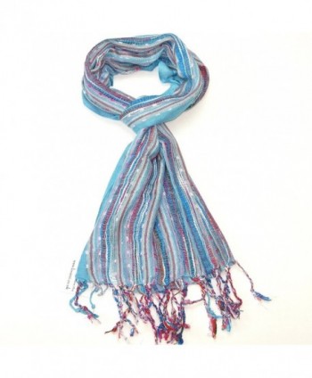 Lovarzi Women's Colourful Scarf - Versatile and dazzling scarf for women - Turquoise Blue - CT116MS07GD