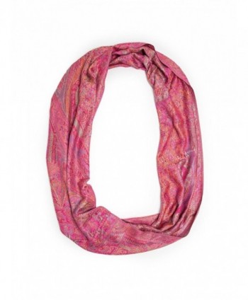 Bohomonde Rajana Infinity Scarf- Richly Colored Rare Pashmina Infinity- - Hot Pink - CX11OAK638F