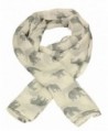 Elephant Print Womens Ladies Large Viscose Scarf Shawl Wrap - White - CK12NH02JOQ