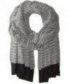 Echo Women's Soft Stretch Knit Mini Stripe Winter Scarf - Black - CR1827RZ0UU