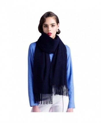 Cashmere Scarfs for Women and Men-Large Warm Soft Scarf Shawls Wrap Gift - Dark Blue - CM1804UG6UN