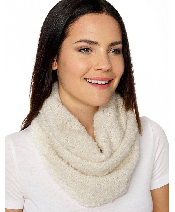 Invisible World Women's Pure 100% Baby Alpaca Chunky Scarf Neck Gaiter - White - CP12KY2VR9X