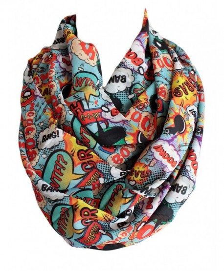 Etwoa's Boom Bang Infinity scarf Colorful Funny Circle Scarf Loop Scarf - CE12O7USJOJ