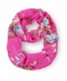 MissShorthair Fashion Women's Multicolor Floral Print Chiffon infinity Circle Scarf - Azalea - CQ11T0046HV