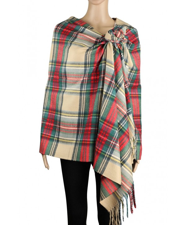 Achillea Scottish Tartan Cashmere Blanket - Khaki Tartan - CD12NH4I0E2