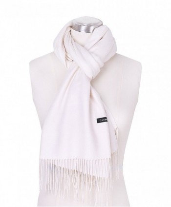 DRESSOLE Cashmere Pashmina Scarves Off white