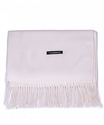 DRESSOLE Cashmere Pashmina Scarves Off white in Cold Weather Scarves & Wraps