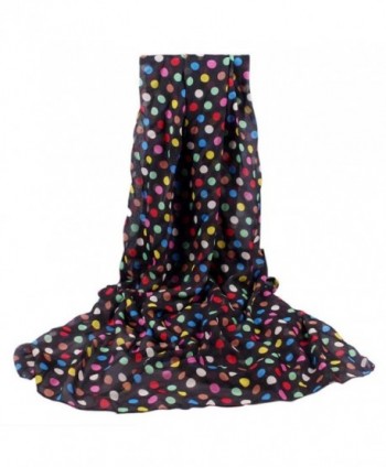 Tuscom Fashion Women Long Soft Wrap scarf Ladies Shawl Chiffon Scarf Scarves - Black - CI12NZMM9PM