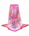 Unique Premium Soft Silk Rayon 35"35" Square Sheer Women's Floral Scarves - Rose - CO17AA2CQW9