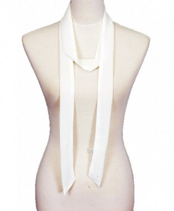 plain- Solid color- Summer skinny scarf- narrow fashion scarf - White - CW17YQ2TC8N