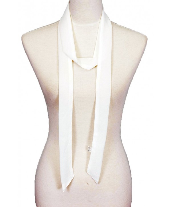 plain- Solid color- Summer skinny scarf- narrow fashion scarf - White - CW17YQ2TC8N