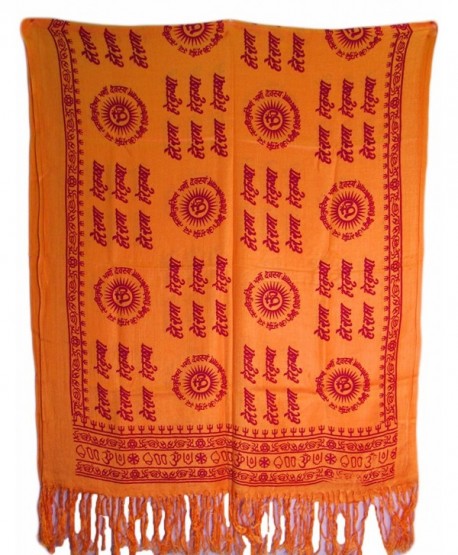 Yoga Om Hare Rama Hare Krishna Meditation Prayer Shawl Scarf Stole (Yellow) - CQ11BLI2MFD