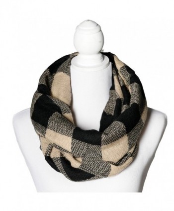 Caramel & Black Buffalo Infinity Scarf Funky Monkey Fashion Warm Cozy Scarves - CJ1874ZSOIC