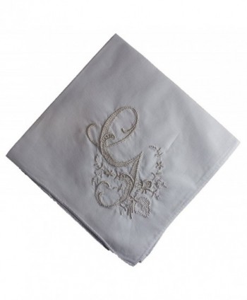 Wren Song HANDKERCHIEF - LADIES WHITE HANDKERCHIEF with Monogram 3 Pack - G - CG17YQOS64S