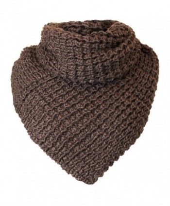 Chunky Knit Triangle Infinity Scarf - Brown - CA116XQTERH