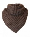 Chunky Knit Triangle Infinity Scarf - Brown - CA116XQTERH