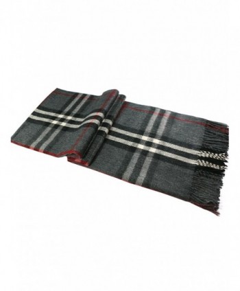 Choies Fashion Unisex Men And Women Scarf Shawl Plain Soft Long Head Scarves - Black-plaid - CK185Y2IECN