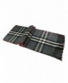 Choies Fashion Unisex Men And Women Scarf Shawl Plain Soft Long Head Scarves - Black-plaid - CK185Y2IECN