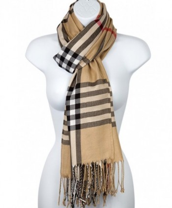 Pashmina Scarf Plaid Checker Pattern in Wraps & Pashminas